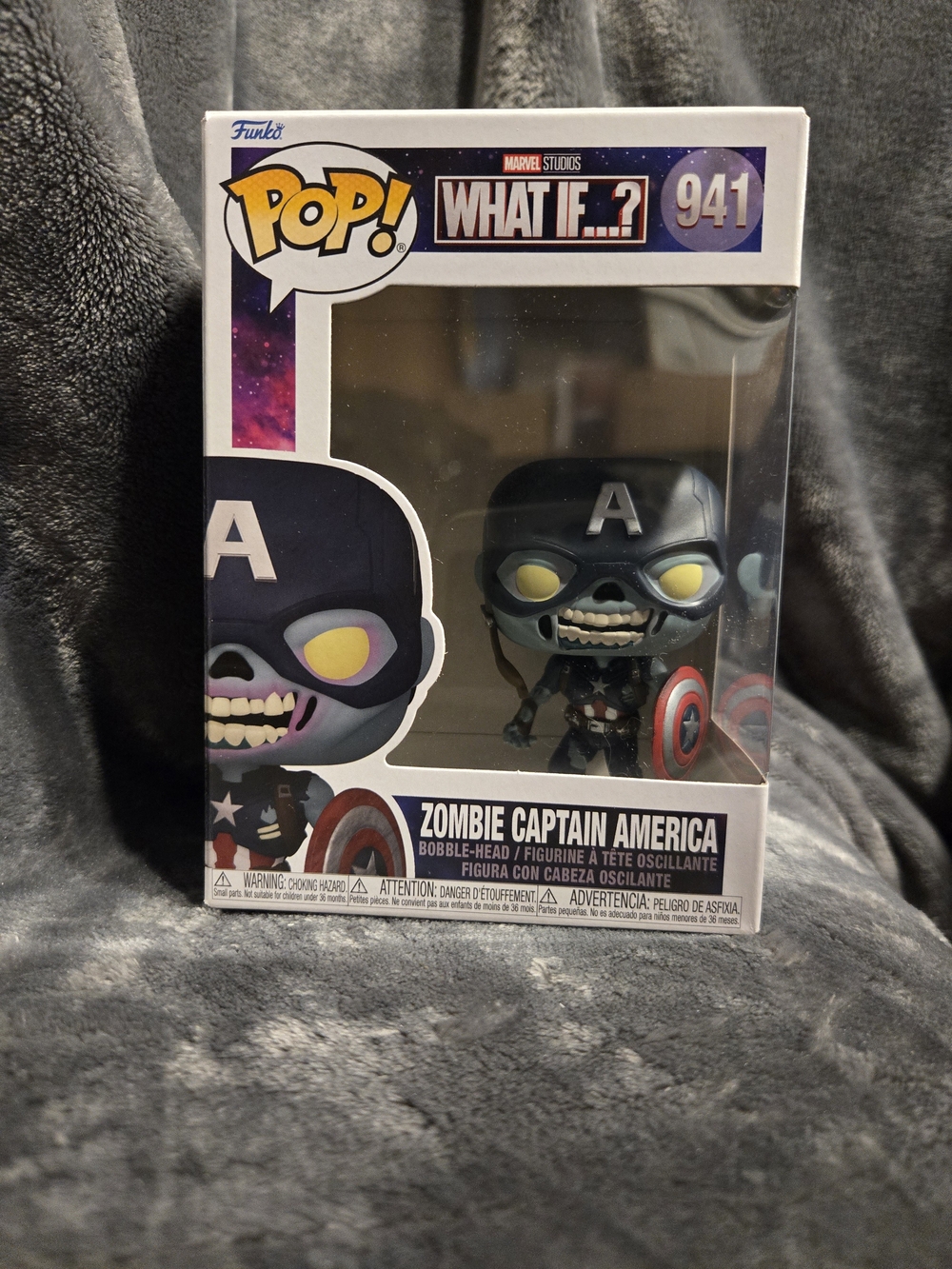 Funko Pop! What If...? #941 Zombie Captain America - Navy & Red